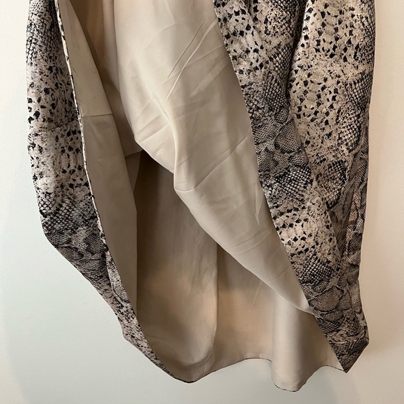 Anthropologie Hutch Metallic Snakeskin Print Fit N Flare High Neck Party Dress - Picture 11 of 14